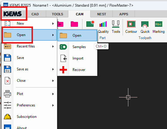 How to run IGEMS CAD/CAM on Omax machines – IGEMS Support center